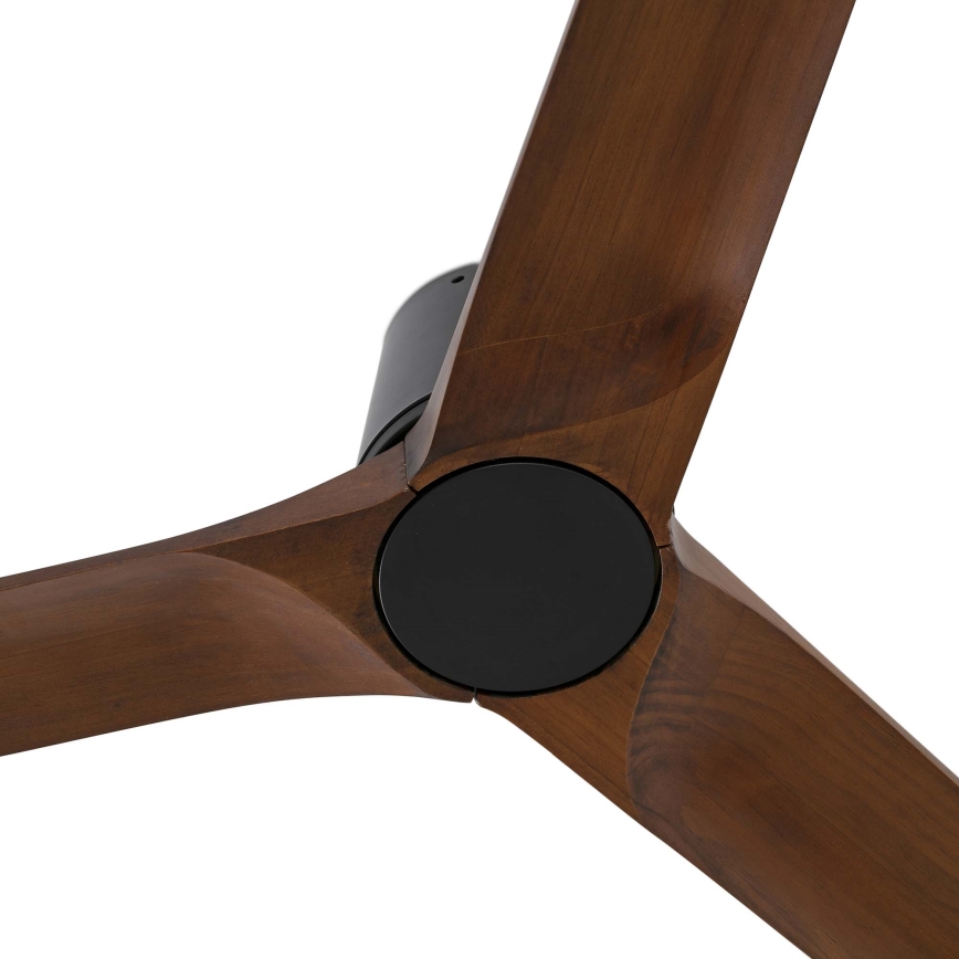 FARO 33839WT - Plafonski ventilator HEYWOOD TUB L borovina/crna, prečnik 132 cm, Wi-Fi Tuya + daljinski upravljač