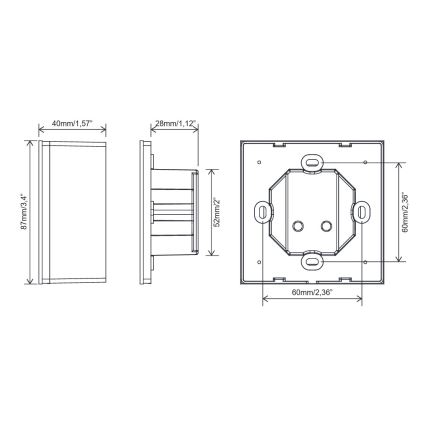 FARO 33988 - Zidni dodirni upravljač za plafonske ventilatore 230V crni