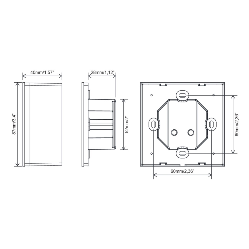 FARO 33988 - Zidni dodirni upravljač za plafonske ventilatore 230V crni
