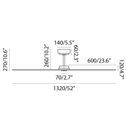 FARO 34100 - plafonski ventilator MILOS crne boje + daljinski upravljač