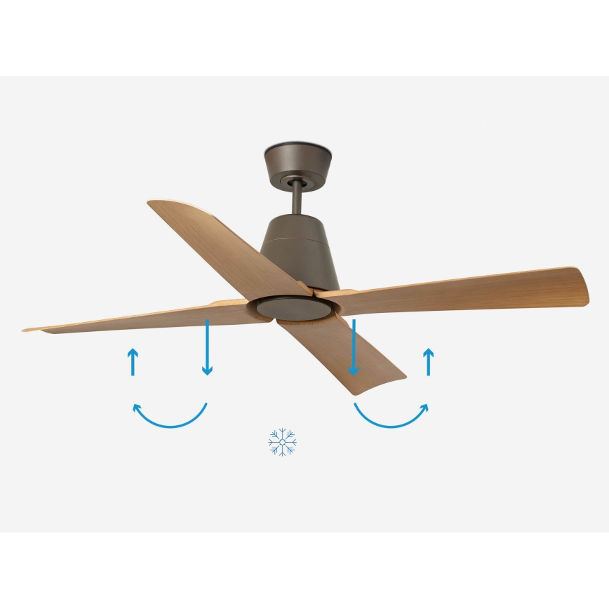 FARO 34106 - Plafonski ventilator TYPHOON M braon, prečnik 130 cm, IP44 + daljinski upravljač