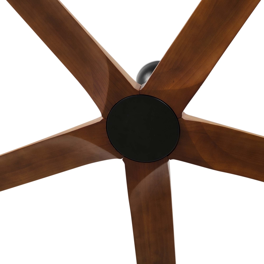 FARO 34190WT - Stropni ventilator BIGWOOD XL borovina/crna prečnik 200 cm Wi-Fi Tuya + daljinski upravljač