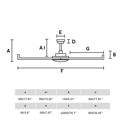 FARO 34203-130 - LED plafonski ventilator ROTTERDAM XL LED/32W/230V crna prečnik 200 cm + daljinski upravljač