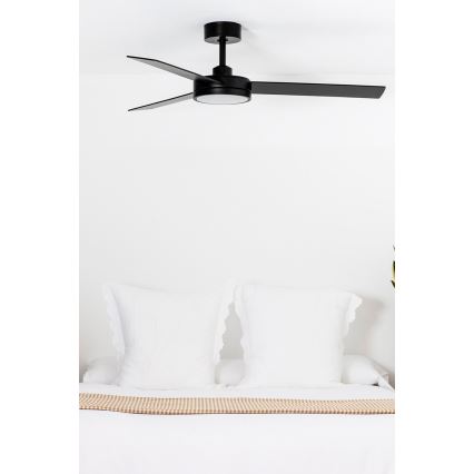 FARO 34261 - LED plafonski ventilator BARTH LED/24W/230V crni + daljinski upravljač