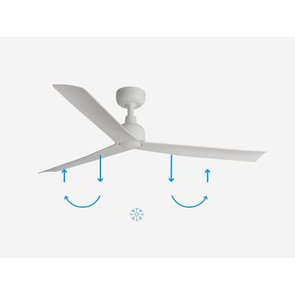 FARO 34274 - Plafonski ventilator MARINE M, beo, prečnika 125 cm, IP44 + daljinski upravljač