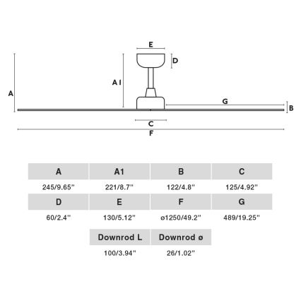FARO 34274 - Plafonski ventilator MARINE M, beo, prečnika 125 cm, IP44 + daljinski upravljač