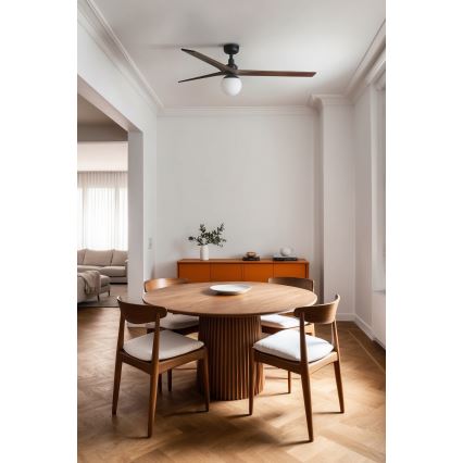 FARO 34276-11L - Plafonski ventilator KLIM L 1xE27/15W/230V orah/crna, prečnik 150 cm + daljinski upravljač