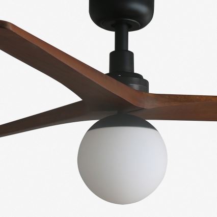 FARO 34277-11L - Plafonski ventilator KLIM M 1xE27/15W/230V orah/crna prečnik 125 cm + daljinski upravljač