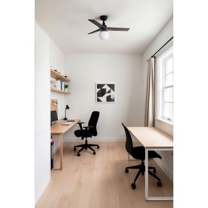 FARO 34278-11L - Plafonski ventilator KLIM S 1xE27/15W/230V orah/crna prečnik 92,5 cm + daljinski upravljač