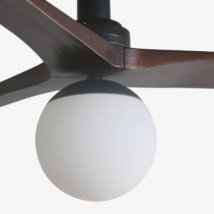 FARO 34278-11L - Plafonski ventilator KLIM S 1xE27/15W/230V orah/crna prečnik 92,5 cm + daljinski upravljač