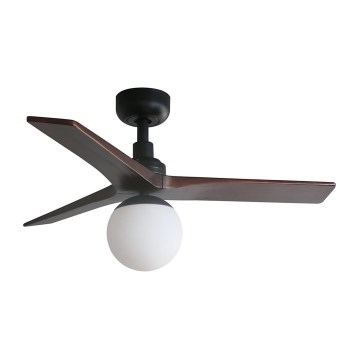 FARO 34278-11L - Plafonski ventilator KLIM S 1xE27/15W/230V orah/crna prečnik 92,5 cm + daljinski upravljač