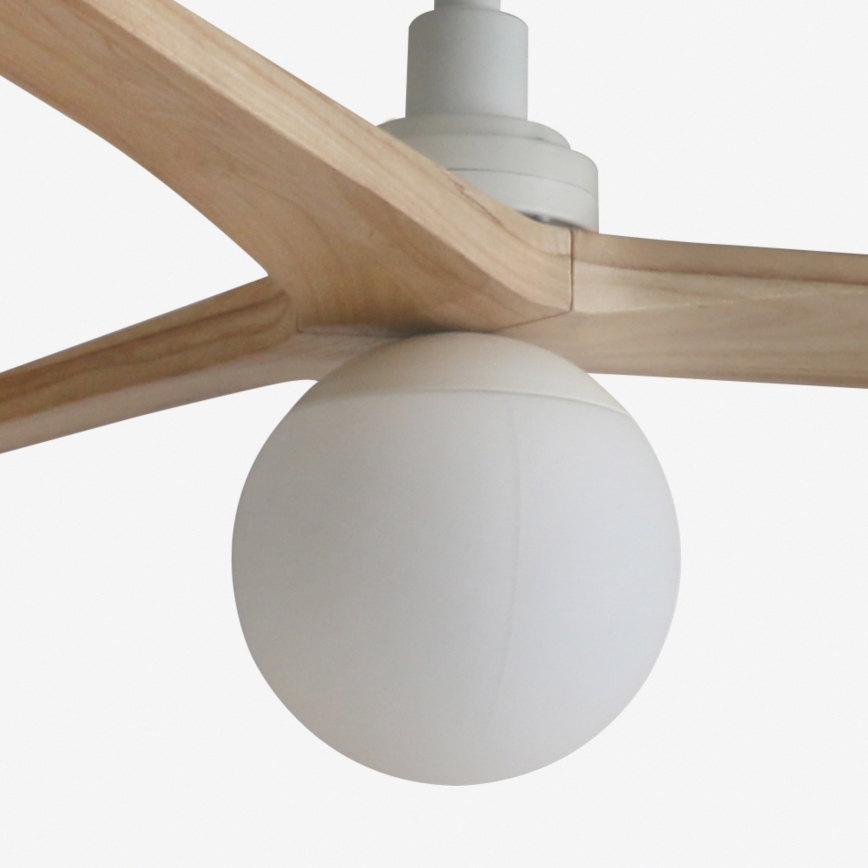 FARO 34280-11L - Plafonski ventilator KLIM M 1xE27/15W/230V bor/bela prečnik 125 cm + daljinski upravljač