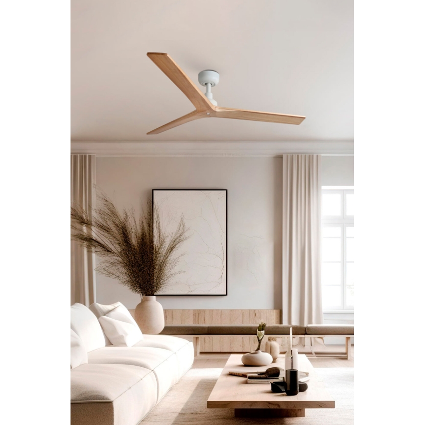 FARO 34280 - Stropni ventilator KLIM M borovina/bela, prečnik 125 cm + daljinski upravljač