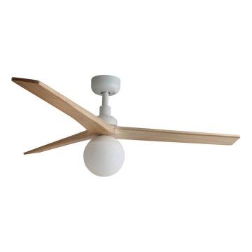 FARO 34280WT-11L - Plafonski ventilator KLIM M 1xE27/15W/230V bor/bela prečnik 125 cm Wi-Fi Tuya + daljinski upravljač