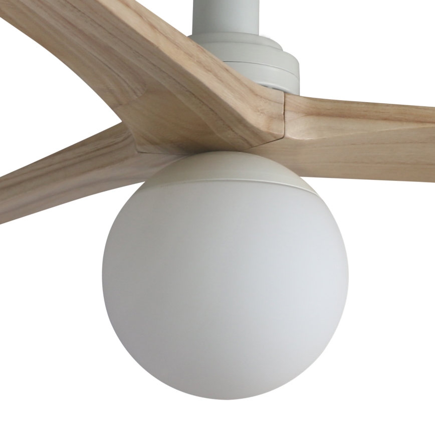 FARO 34281-11L - Plafonski ventilator KLIM S 1xE27/15W/230V borovina/bela, prečnik 92,5 cm + daljinski upravljač