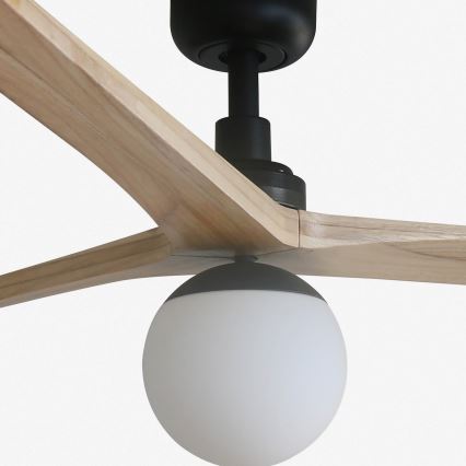 FARO 34282-11L - Plafonski ventilator KLIM L 1xE27/15W/230V borovina/crna prečnik 150 cm + daljinski upravljač