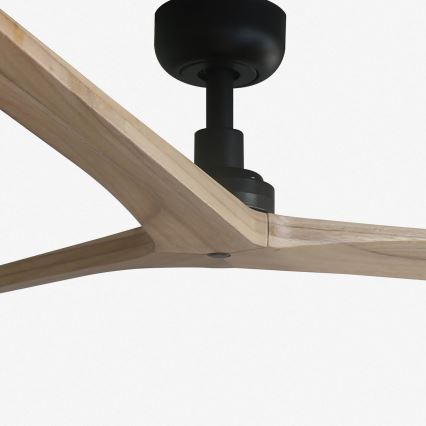 FARO 34282 - Stropni ventilator KLIM L borovina/crna, prečnik 150 cm + daljinski upravljač