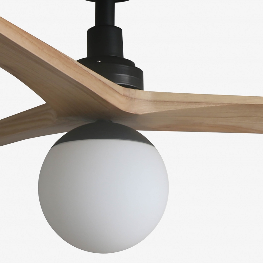 FARO 34283-11L - Plafonski ventilator KLIM M 1xE27/15W/230V borovina/crna, prečnik 125 cm + daljinski upravljač