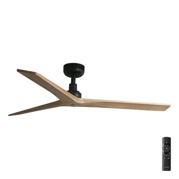 FARO 34283 - Plafonski ventilator KLIM M, borovina/crna, prečnik 125 cm sa daljinskim upravljačem
