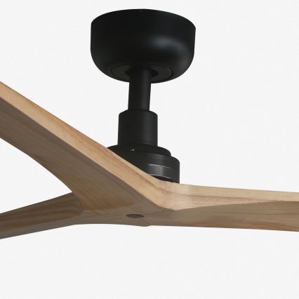 FARO 34283 - Plafonski ventilator KLIM M, borovina/crna, prečnik 125 cm sa daljinskim upravljačem