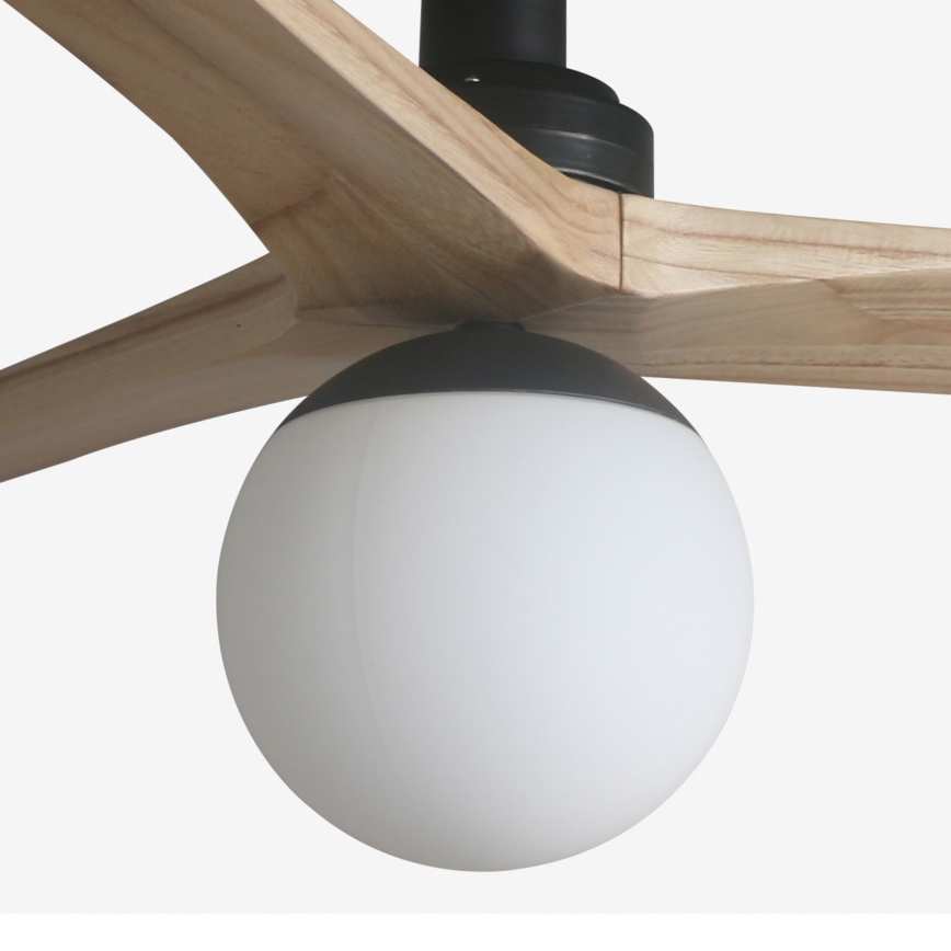 FARO 34284WT-11L - Plafonski ventilator KLIM S 1xE27/15W/230V, borovina/crna, prečnik 92,5 cm, Wi-Fi Tuya + daljinski upravljač
