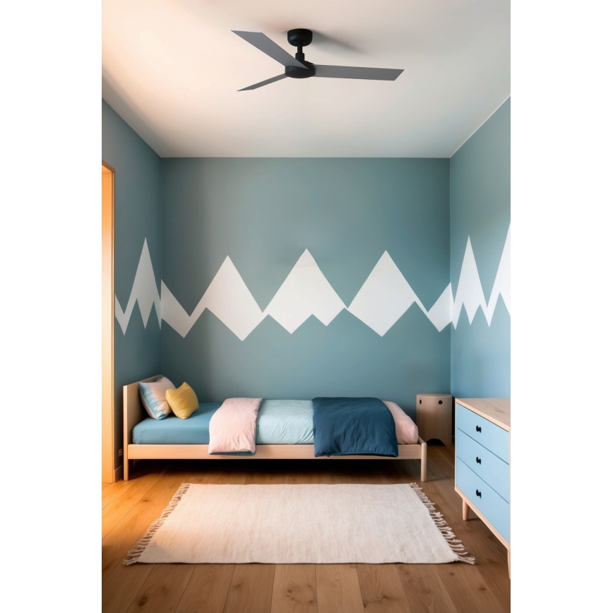 FARO 34285 - Stropni ventilator CRUISER S crni prečnika 106 cm + daljinski upravljač