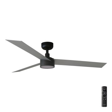 FARO 34286-1TW - LED prigušiva plafonski ventilator CRUISER L LED/18W/230V 2700/4000/6500K prečnik 132 cm crna/siva + daljinski upravljač