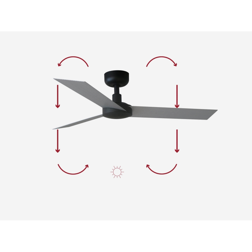 FARO 34287 - Plafonski ventilator CRUISER XL, crni, Ø 160 cm + daljinski upravljač
