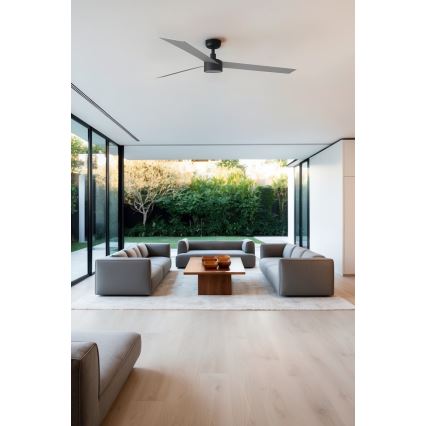 FARO 342871S - LED prigušiva plafonski ventilator CRUISER XL LED/18W/230V 2700/3000/4000K Ø 160 cm siva/crna + daljinski upravljač
