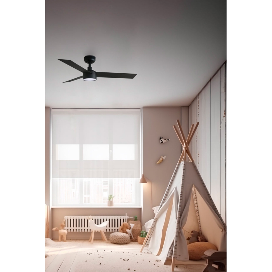 FARO 34289-1TW - LED prigušiva plafonski ventilator CRUISER sa LED/18W/230V 2700/4000/6500K prečnik 106 cm crna + daljinski upravljač