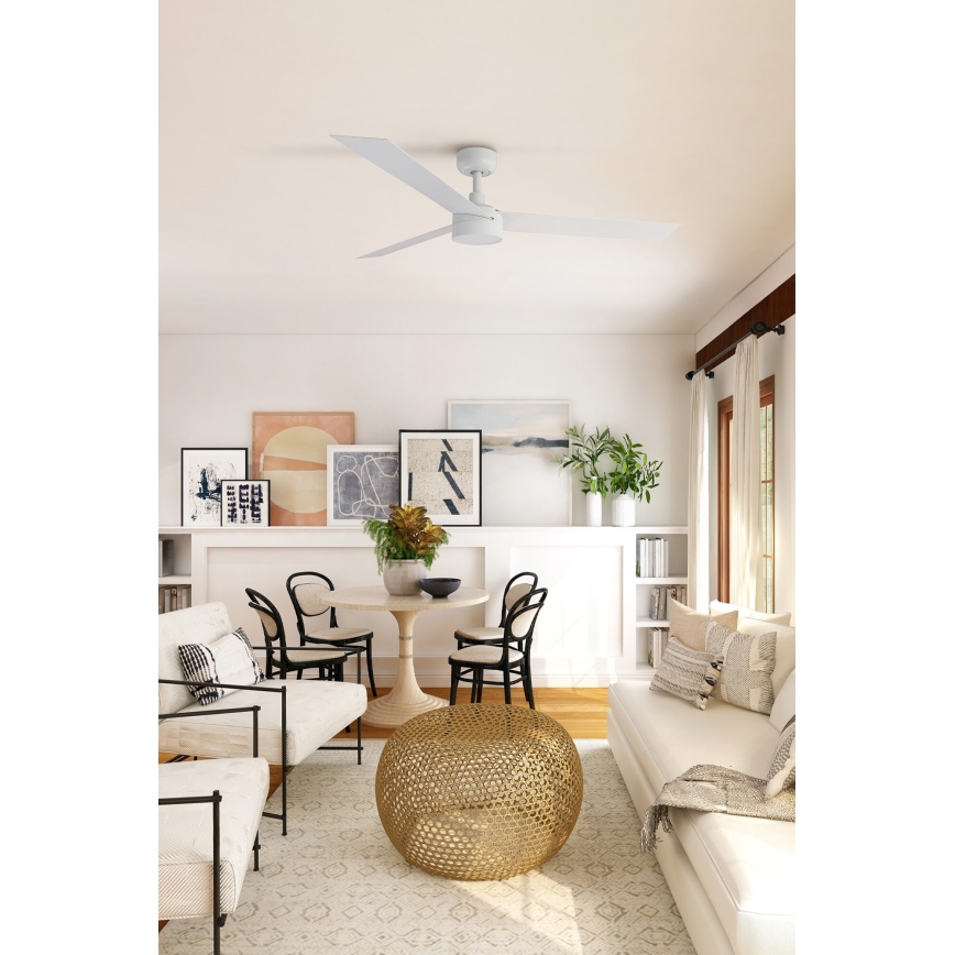 FARO 34290-1TW - LED prigušiva ventilator CRUISER LED/20W/230V 2700/4000/6500K prečnik 132 cm bela + daljinski upravljač