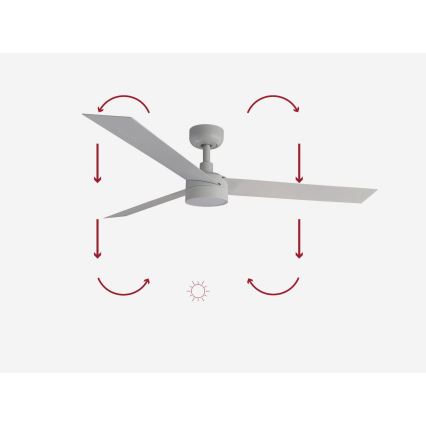 FARO 34290-1TW - LED prigušiva ventilator CRUISER LED/20W/230V 2700/4000/6500K prečnik 132 cm bela + daljinski upravljač