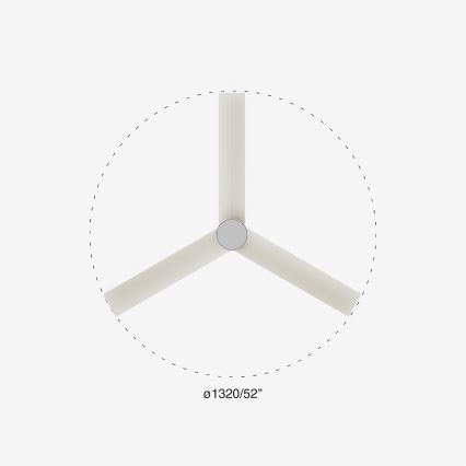 FARO 34290-1TW - LED prigušiva ventilator CRUISER LED/20W/230V 2700/4000/6500K prečnik 132 cm bela + daljinski upravljač