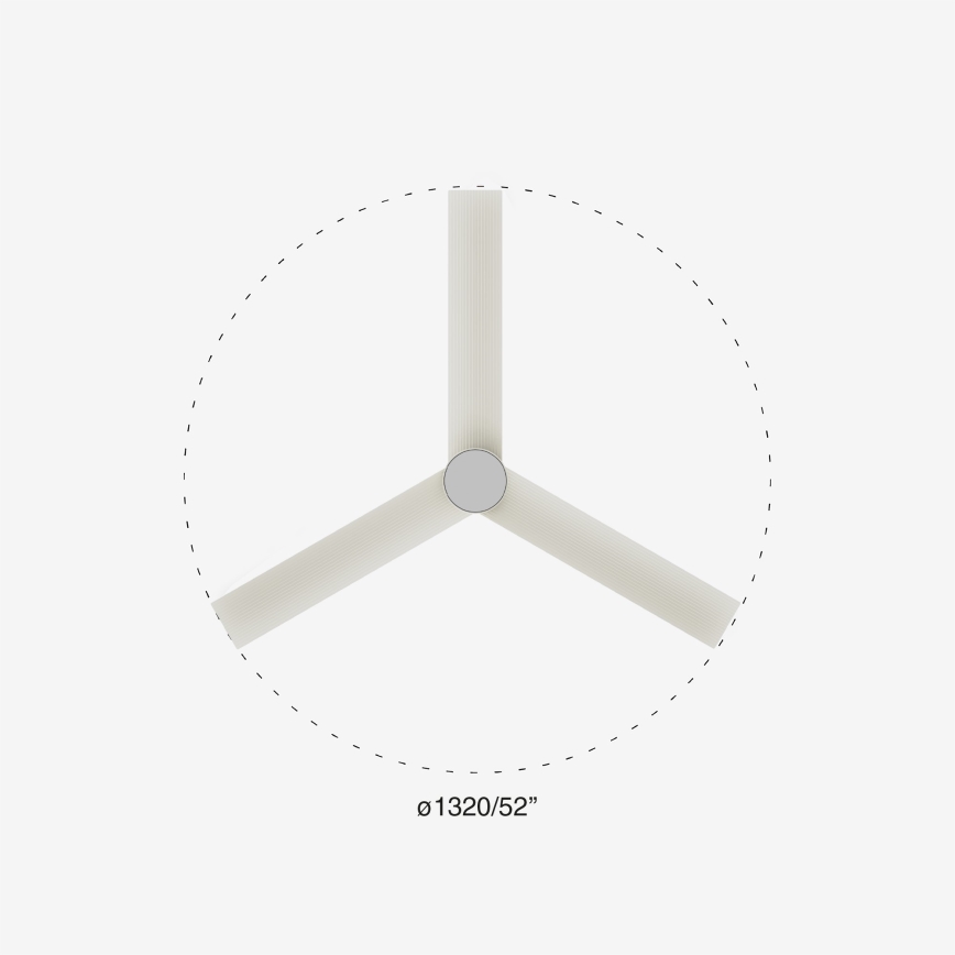 FARO 34290-1TW - LED prigušiva ventilator CRUISER LED/20W/230V 2700/4000/6500K prečnik 132 cm bela + daljinski upravljač