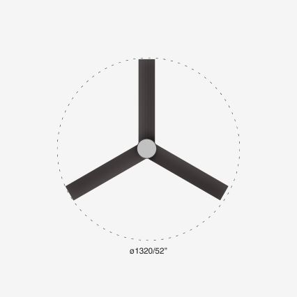 FARO 34291-1TW - LED prigušiva plafonski ventilator CRUISER LED/20W/230V 2700/3000/4000K prečnik 132 cm crna + daljinski upravljač