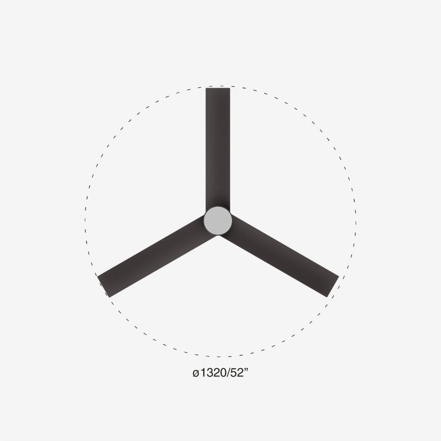 FARO 34291-1TW - LED prigušiva plafonski ventilator CRUISER LED/20W/230V 2700/3000/4000K prečnik 132 cm crna + daljinski upravljač