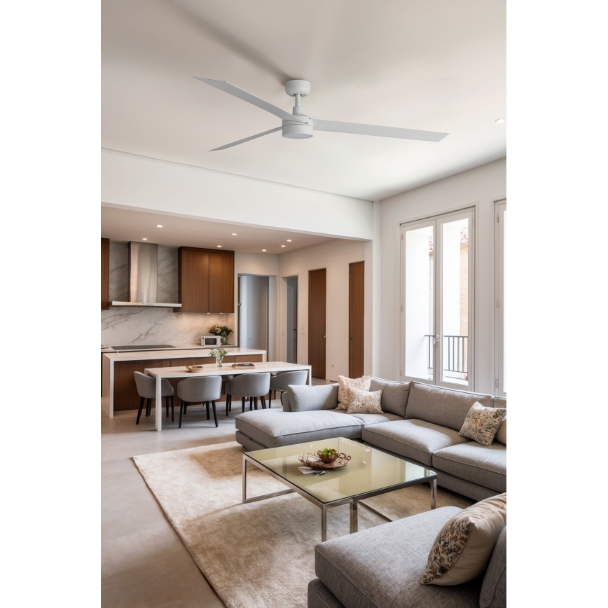 FARO 34292-1TW - LED prigušiva ventilator CRUISER LED/20W/230V 2700/4000/6500K prečnik 160 cm bela + daljinski upravljač