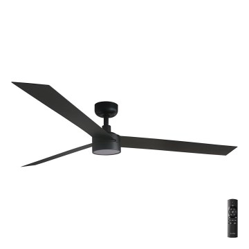 FARO 34293-1TW - LED prigušiva stropni ventilator CRUISER XL LED/18W/230V 2700/3000/4000K prečnik 160 cm crna + daljinski upravljač