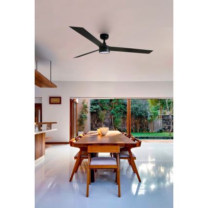 FARO 34293-1TW - LED prigušiva stropni ventilator CRUISER XL LED/18W/230V 2700/3000/4000K prečnik 160 cm crna + daljinski upravljač