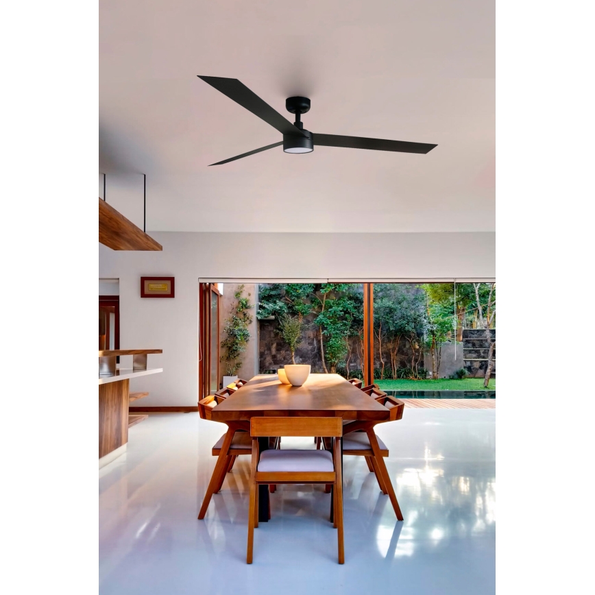 FARO 34293-1TW - LED prigušiva plafonski ventilator CRUISER XL LED/18W/230V 2700/4000/6500K prečnik 160 cm crna + daljinski upravljač