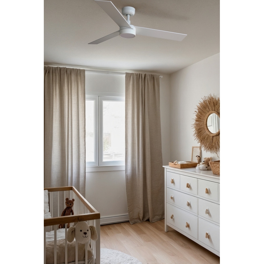 FARO 34295-1TW - LED prigušiva stropni ventilator RUDDER S LED/18W/230V 2700/4000/6500K prečnik 106 cm bela + daljinski upravljač