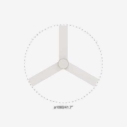 FARO 34295-1TW - LED prigušiva stropni ventilator RUDDER S LED/18W/230V 2700/4000/6500K prečnik 106 cm bela + daljinski upravljač