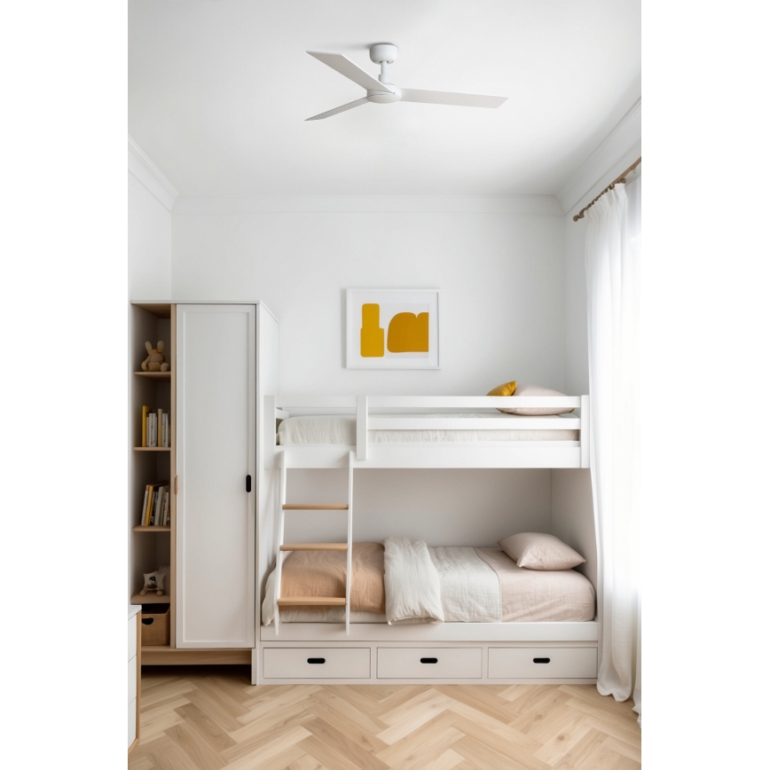 FARO 34295WT - Plafonski ventilator RUDDER S, bela/bež, prečnik 106 cm, Wi-Fi Tuya + daljinski upravljač