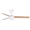 FARO 34295WT1S - LED prigušiva plafonski ventilator RUDDER S LED/18W/230V 2700/3000/4000K, prečnik 106 cm bež/bela Wi‑Fi Tuya + daljinski upravljač