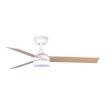 FARO 34295WT1S - LED prigušiva plafonski ventilator RUDDER S LED/18W/230V 2700/3000/4000K, prečnik 106 cm bež/bela Wi‑Fi Tuya + daljinski upravljač