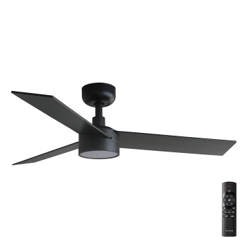 FARO 34296-1TW - LED prigušiva plafonski ventilator RUDDER S LED/18W/230V 2700/4000/6500K prečnik 106 cm crna + daljinski upravljač