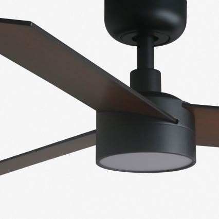 FARO 34296-1TW - LED prigušiva stropni ventilator RUDDER S LED/18W/230V 2700/3000/4000K prečnik 106 cm crna + daljinski upravljač