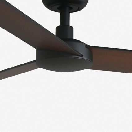 FARO 34296WT - Plafonski ventilator RUDDER S u crno-smeđoj boji, prečnik 106 cm, Wi-Fi Tuya + daljinski upravljač