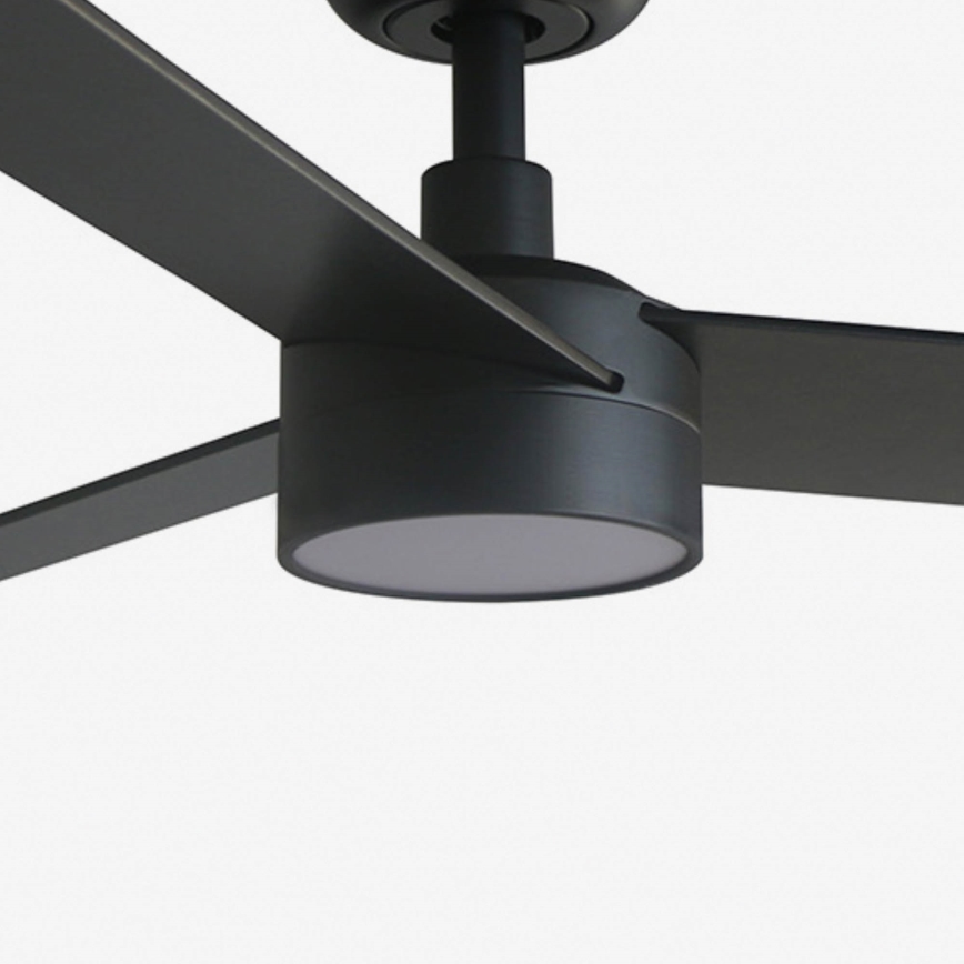 FARO 34296WT1S - LED prigušiva plafonski ventilator RUDDER S LED/18W/230V 2700/3000/4000K prečnik 106 cm braon/crna Wi-Fi Tuya + daljinski upravljač