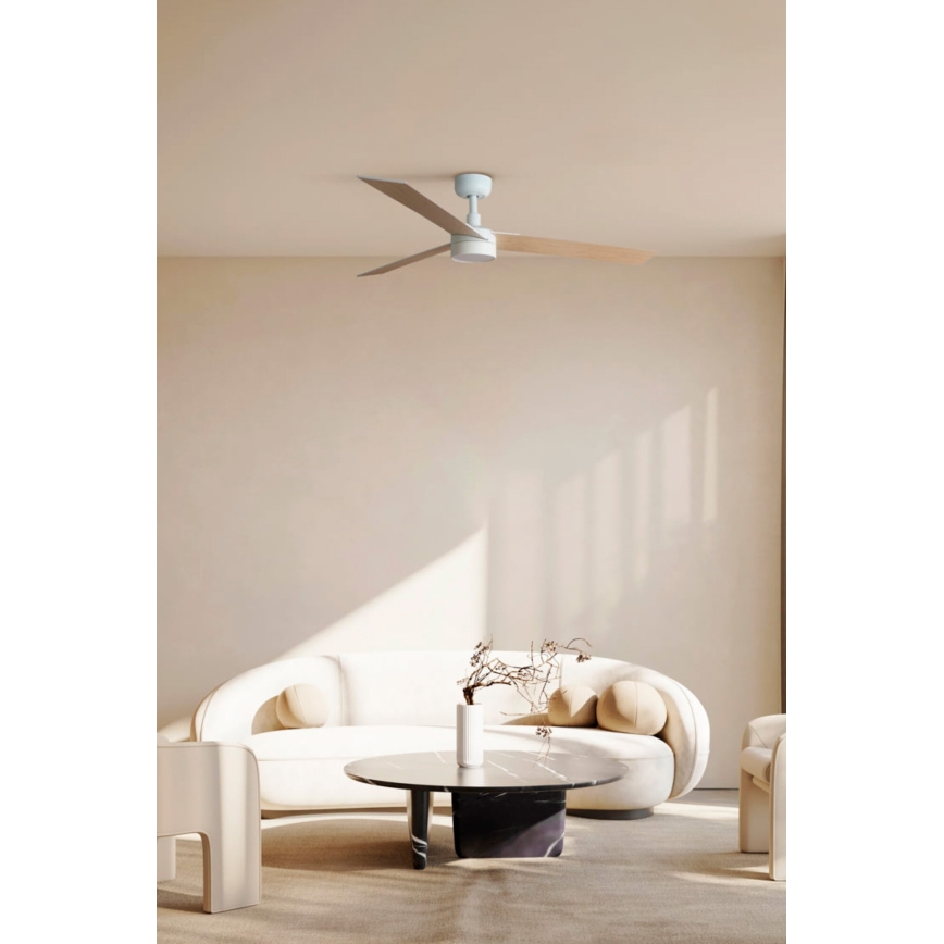 FARO 34297-1TW - LED prigušiva ventilator RUDDER L LED/20W/230V 2700/3000/4000K prečnik 132 cm + daljinski upravljač